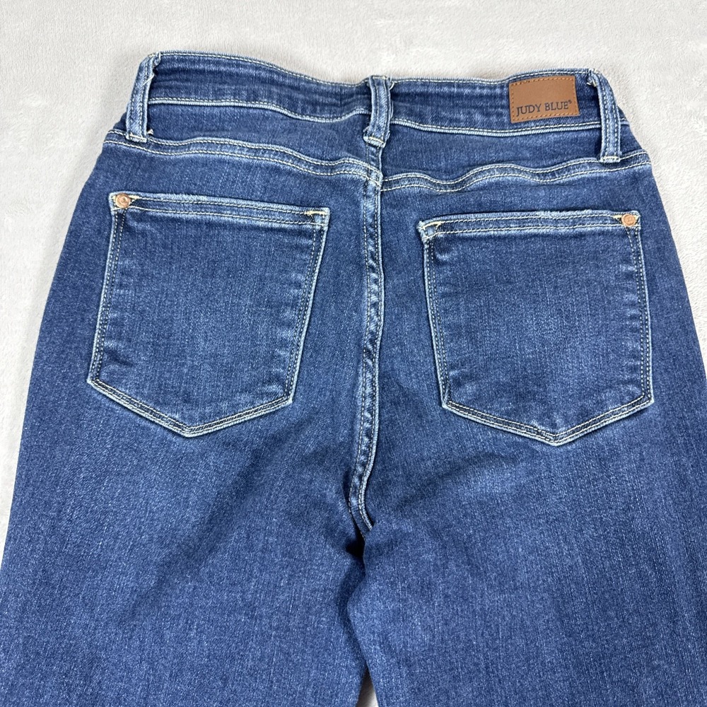 Judy Blue Skinny Fit Pleated Dark Wash Jeans Women's Size 1/25 (25X28) Stretch - Picture 4 of 9